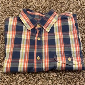 short sleeve button down shirt, size medium